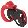  Cage de chasteté Dinoz 6.5 x 3cm Noir-Rouge